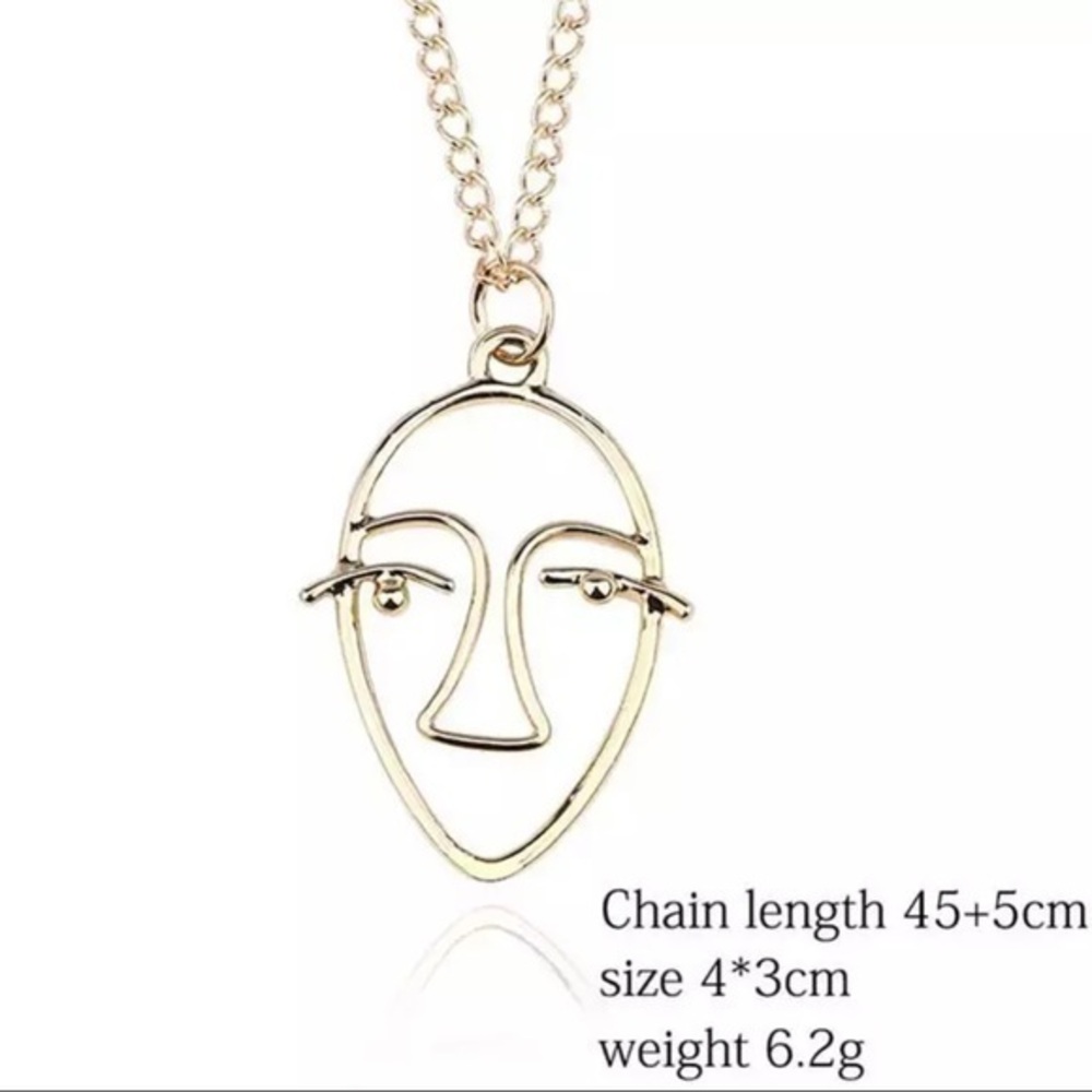 3/$30 💛 Abstract Face Necklace